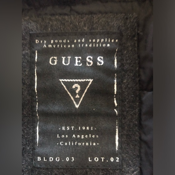 $295 Guess Men's Gray Wool-Blend Insulated Military Quilted Coat Jacket Size M - Picture 3 of 6